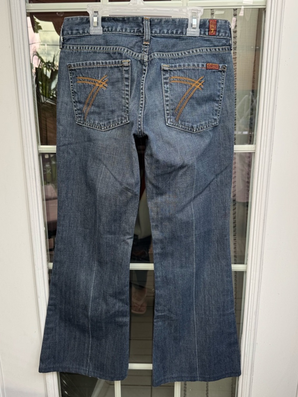 X😻7 For All Mankind Blue Flare Dojo jeans